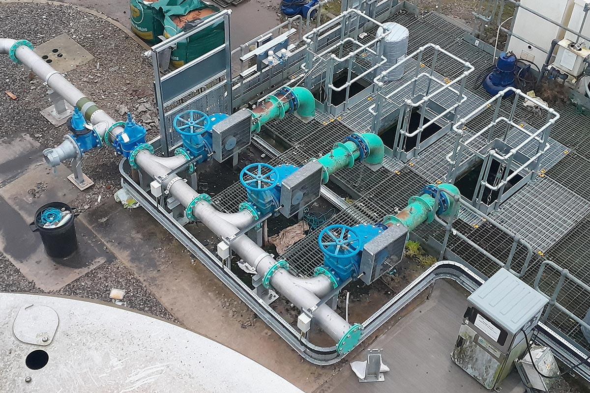 Arial view of pipework in a plant.